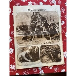 Chicago Examiner newspaper 09/12/1915 captions depict scenes